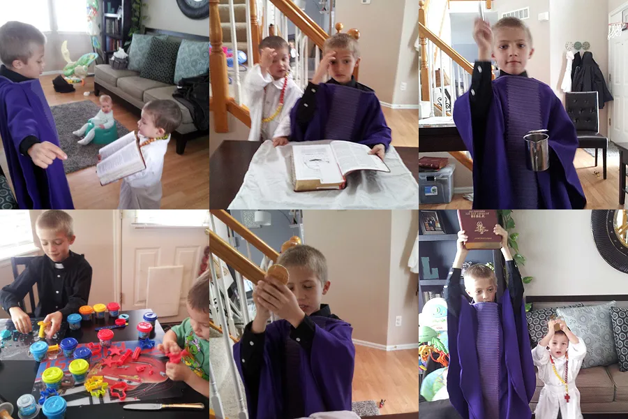 Parker Langdon playing priest (with little brother, 'Deacon Lincoln'). Courtesy of the Langdon family. ?w=200&h=150