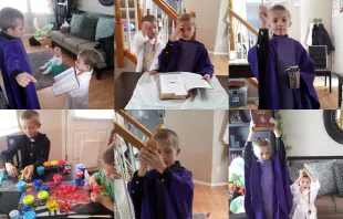 Parker Langdon playing priest (with little brother, 'Deacon Lincoln'). Courtesy of the Langdon family.  