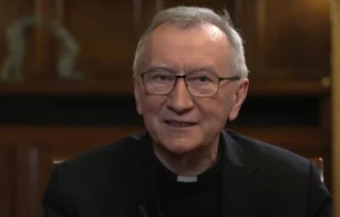 A YouTube screenshot of the KTO TV interview with Cardinal Pietro Parolin.