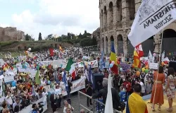 Participants in the 2013 March for Life Italy prepare to begin their march at the Coliseum on May 12, 2013. ?w=200&h=150
