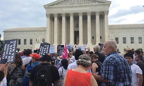 Participants in the 2014 March for Marriage stand outside the Supreme Court building in Washington, D.C., June 19, 2014. ?w=200&h=150