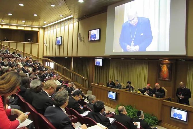 Participants listen to a session on Complementarity between Man and Woman during the Humanum Conference inside the Synod Hall Nov 18 2014 Credit HUMANUM CNA 11 18 14