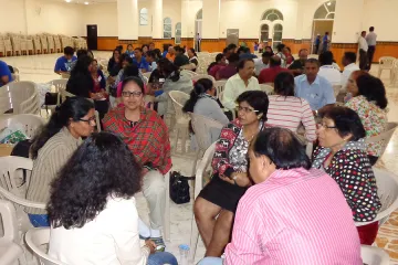 Particpants in group discussion at Violence Free Families Seminar UAE Nov 14 2014 Credit Fr Cajetan Menezes CNA 11 18 14