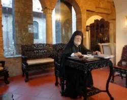 Patriarch Gregory III Laham at press conference in Basilica Santa Maria in Cosmedin. ?w=200&h=150