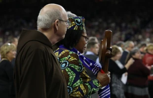 Paula Medina Zárate, a Panamanian cured through Solanus Casey's intercession, at his beatification Nov. 18, 2017.   Archdiocese of Detroit.
