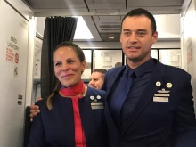 Paula Podest and Carlos Ciuffardi, who were married by Pope Francis aboard a flight from Santiago to Iquique, Chile, Jan. 18, 2018. 