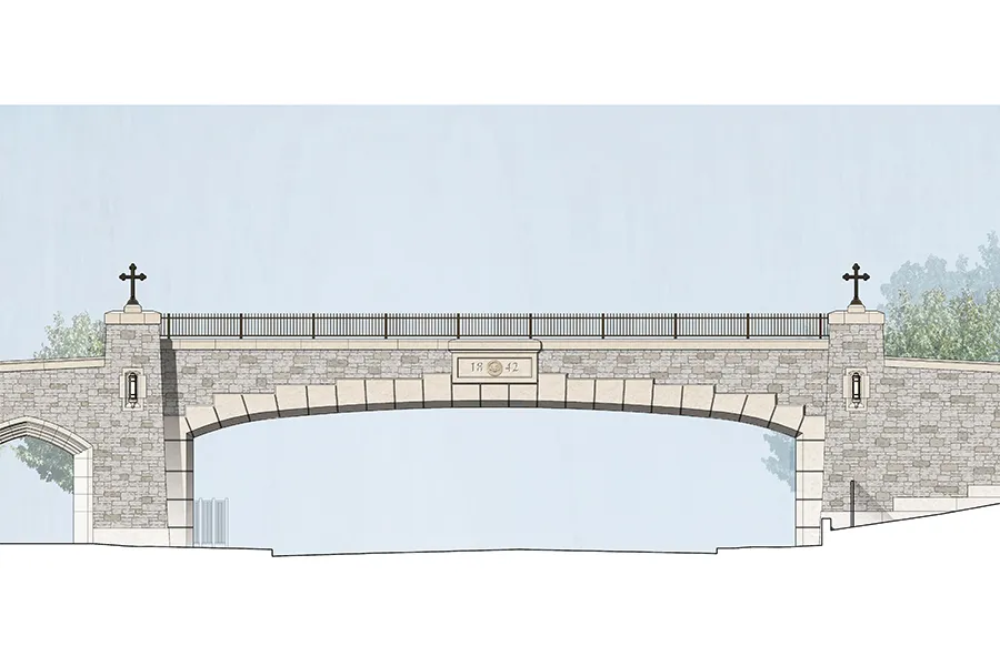 A depiction of the planned pedestrian bridge. Photo courtesy of Villanova University.?w=200&h=150