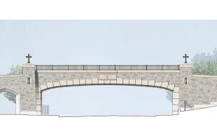 A depiction of the planned pedestrian bridge. Photo courtesy of Villanova University. 