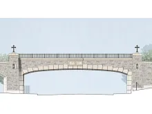A depiction of the planned pedestrian bridge. Photo courtesy of Villanova University.