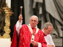 Pope Francis at Saint Peter's Basilica on the feast of Pentecost, May 24, 2015. 