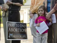 Pro-life prayer outside an abortion clinic. 