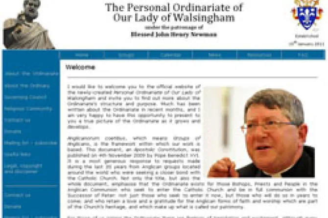 Personal Ordinariate of Our Lady of Walsingham Website 2 CNA World Catholic News 3 11 11