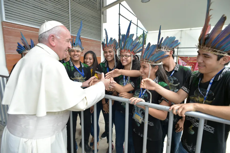 Pope Francis in the gateway to Peru's Madre de Dios region in the Amazon January 19, 2018. ?w=200&h=150