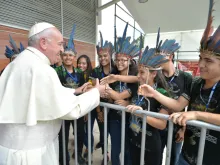 Pope Francis in the gateway to Peru's Madre de Dios region in the Amazon January 19, 2018. 