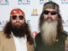 Phil Robertson (R) and son Willie attend A&E Networks 2012 Upfront at Lincoln Center May 9, 2012 in New York. 