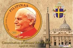 Philippine stamp commemorating April 27, 2014 canonization of Bl. John Paul II and John XXIII. ?w=200&h=150