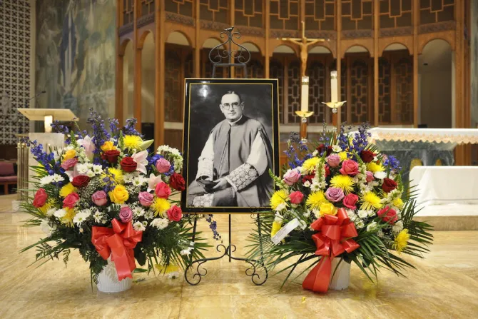 Photo of Monsignor Bernard Quinn displayed on the altar at the prayer service at the Immaculate Conception Center June 2019 Credit Diocese of Brooklyn