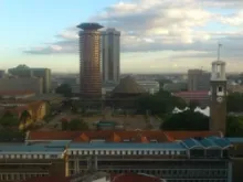 Photo of Nairobi showing Kenyatta International Conference Center, Times Tower and City Hall. 