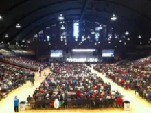 Pilgrims attend the Mass for Life at the DC Armory before the March for Life in Washington D.C. on January 22, 2014. 