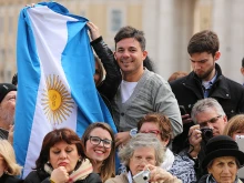 Argentine pilgrims at the General Audience in St. Peter's Square, March 16, 2016. 