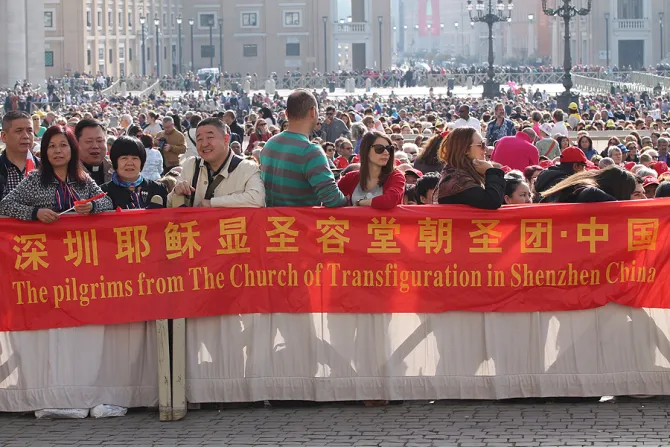 Pilgrims from China at the general audience in St Peters Square April 5 2016 Credit Martha Calderon CNA 4 5 16