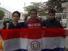 Paraguayan pilgrims Fabricio, Jose and Diego at World Youth Day, July 23, 2013. 