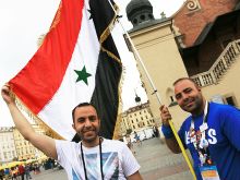 Al and Yousef Astfan are brothers from Syria who reunited in Krakow at World Youth Day after three years. 