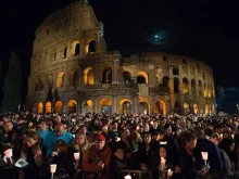 The Stations of the Cross at the Colosseum in Rome, April 3, 2015. 