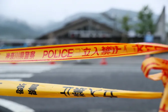 Police crime tape closes the entrance of Tsukui Yamayuri En care home on July 27 2016 in Sagamihara Japan Credit Ken Ishii Getty Images CNA