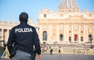 Police officer on duty at St Peter's square in Vatican City.   Maciej Matlak/Shutterstock