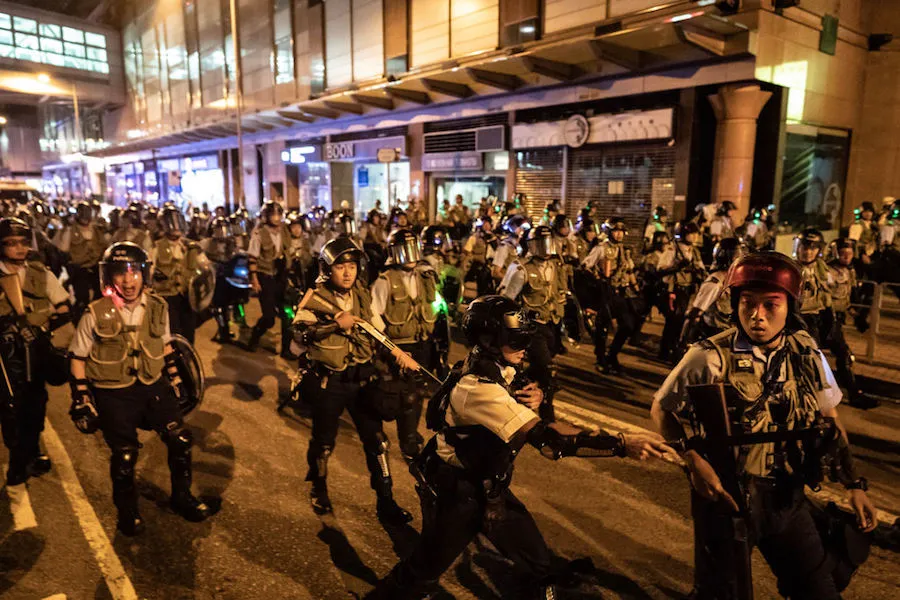 Police officers disperse protesters outside Po Lam Station on Sept. 5, 2019 in Hong Kong. ?w=200&h=150
