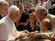 Pope Benedict XVI greeting the faithful during the general audience?w=200&h=150