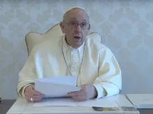 Pope Francis' video message to prayer marathon against human trafficking Feb. 8, 2021.  YoutTube screenshot.