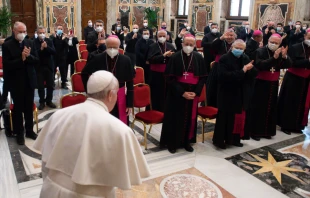 Pope Francis receives an audience with the National Catechetical Office of the Italian bishops’ conference. Vatican Media/CNA.