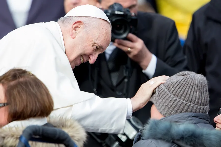 Pope Francis greets people with disabilities following the General Audience on Nov. 15, 2017. ?w=200&h=150