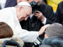Pope Francis greets people with disabilities following the General Audience on Nov. 15, 2017. 