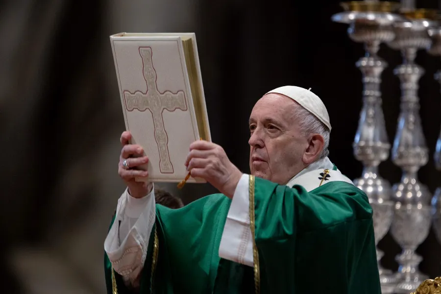 Pope Francis celebrates Mass on the first Sunday of the Word of God Jan. 26, 2020.?w=200&h=150