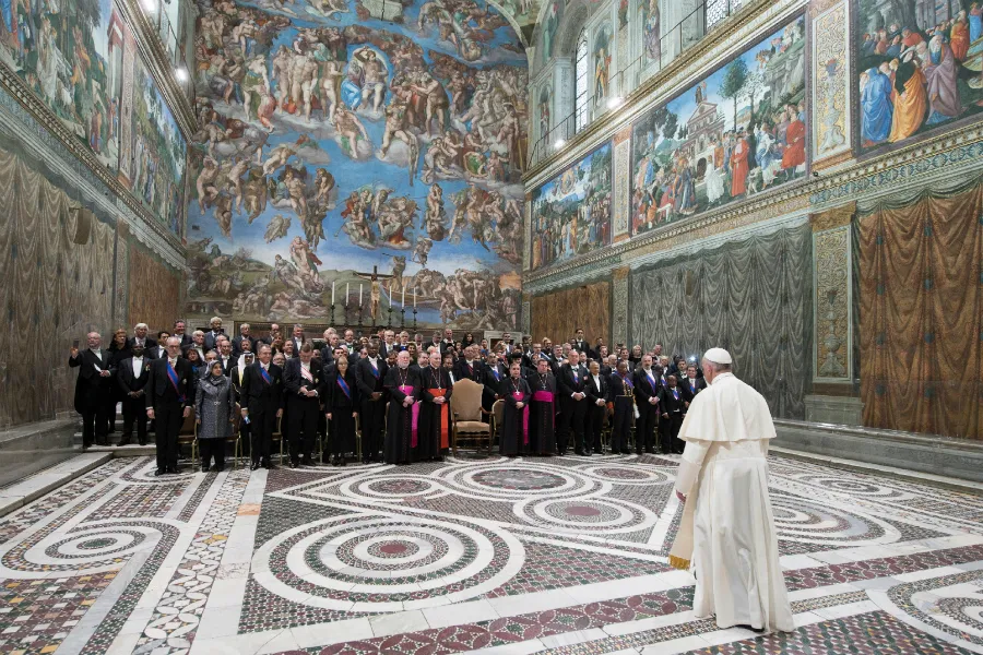 Pope Francis meets with the diplomatic corps Jan. 8, 2018. ?w=200&h=150
