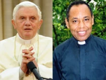 Pope Benedict and Bishop Guire Poulard