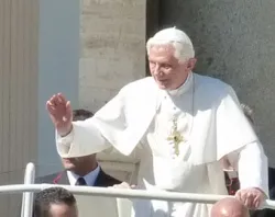 Pope Benedict XVI in St. Peter's Square. CNA file photo.?w=200&h=150