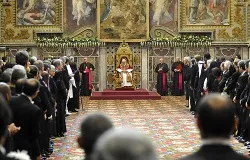 Pope Benedict XVI delivers his annual 'state of the world' address to ambassadors at the Vatican's Regia Hall on Jan. 7, 2013. ?w=200&h=150