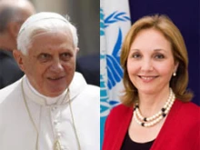 Pope Benedict and Josette Sheeran