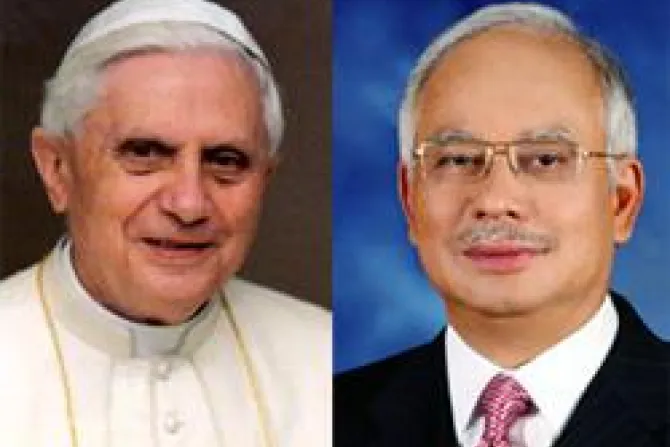 Pope Benedict XVI Malaysian Prime Minister Najib Tun Razak CNA Vatican Catholic News 7 18 11