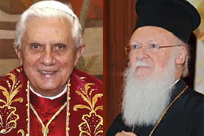 Pope Benedict XVI Patriarch Bartholomew I CNA World Catholic News 11 30 10