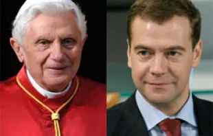 Pope Benedict XVI and President Dmitry Medvedev  