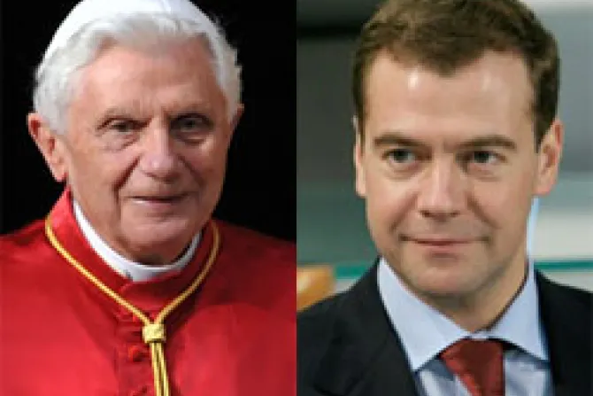 Pope Benedict XVI President Dmitry Medvedev CNA Vatican Catholic News 2 17 11