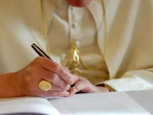 Pope Benedict XVI signs his second encyclical "Spe Salvi." 