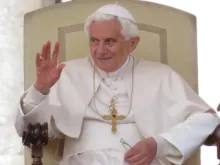 \Pope Benedict XVI at the April 18, 2012 general audience.