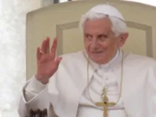 Pope Benedict XVI at a recent general audience in St. Peter's Square.