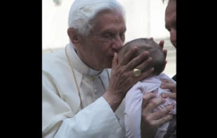 Benedict XVI greets pilgrims at the General Audience, Oct. 24, 2012.   Marianne Medlin/CNA.